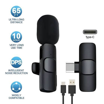 K9 Collar Wireless Microphone iPhone/Android & Type C Supported Wireless Microphone With ( i Phone Connector )