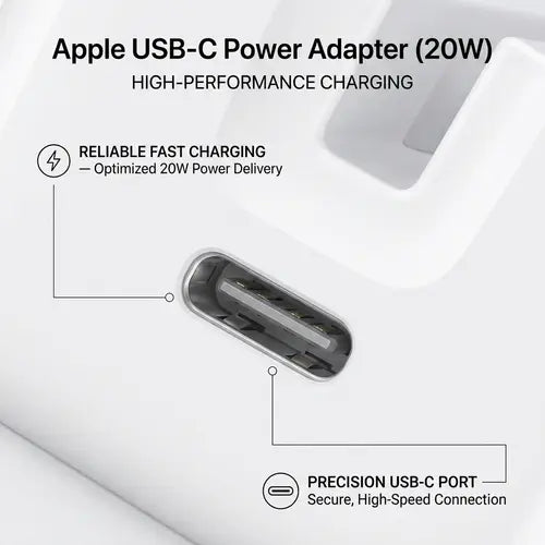 20W C To C PD 3 PIN Power Adapter For iPhone Fast Charger Adapter for iPhone and Compatible USB-C Devices