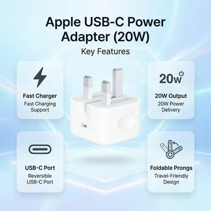 20W C To C PD 3 PIN Power Adapter For iPhone Fast Charger Adapter for iPhone and Compatible USB-C Devices