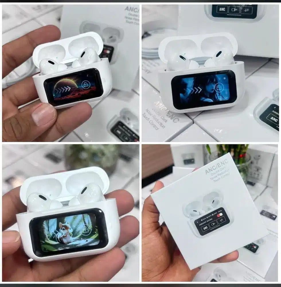A9 Pro 2 Earbuds with LCD Tablet Airpods pro 2 with LCD touchscreen display bluetooth 5.3 for ios and android-copy