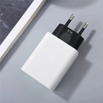Google Original 30W USB-C PD Fast Charger with USB-C to USB-C Cable for Pixel 6, 6 Pro, 7, 7 Pro, 8, 8 Pro, Pixel Fold & USB-C Devices