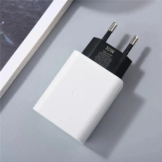 Google Original 30W USB-C PD Fast Charger with USB-C to USB-C Cable for Pixel 6, 6 Pro, 7, 7 Pro, 8, 8 Pro, Pixel Fold & USB-C Devices